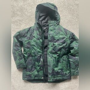 All in Motion Green and Black Camo Boys Puffer Jacket (3 in 1)